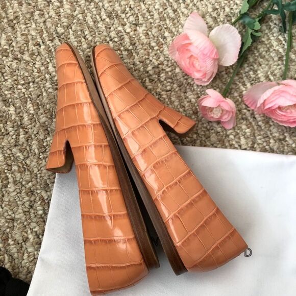 Veronica Beard Camel Croc-Embossed Flats - Picture 6 of 13